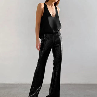 Deep drape satin tank top for women | Selene