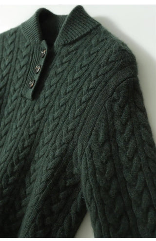 Arden Cable-Knit Button-Up Sweater