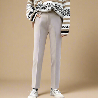 Torino Classic High-Waist Wool Blend Trousers | Elvara