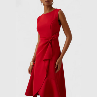 Draped Asymmetric Midi Dress | Sheila