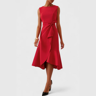 Draped Asymmetric Midi Dress | Sheila