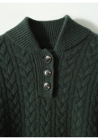 Arden Cable-Knit Button-Up Sweater