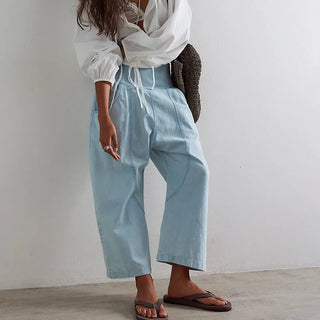 Weekender Wide-Leg Harem Denim Pants