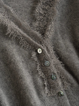 Elegant lace detail cardigan for women | Seraphina