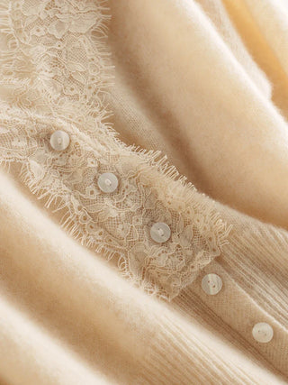Elegant lace detail cardigan for women | Seraphina