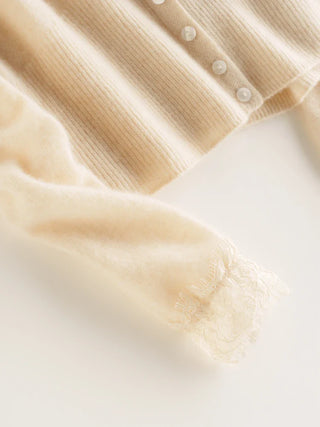 Elegant lace detail cardigan for women | Seraphina