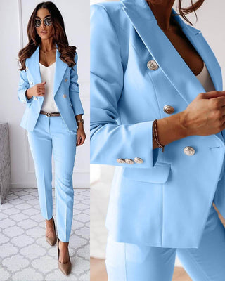 Elena Tailored Suit Set – Structured Blazer with Slim Trousers