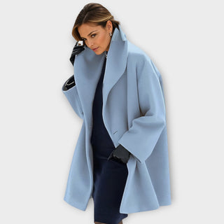 Oversized Hooded Thigh-Length Coat | Aveline