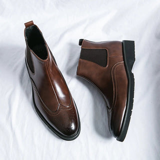 Alden Genuine Leather Chelsea Boots | Timeless Brogue Detail