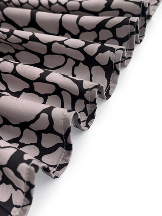 Contrast Snakeskin Lapel Blouse | Arlena