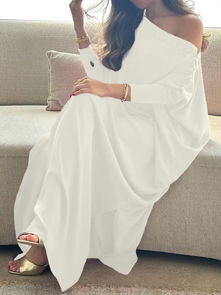 H-Line Buttoned Maxi Dress | Eloria