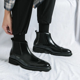 Alden Genuine Leather Chelsea Boots | Timeless Brogue Detail