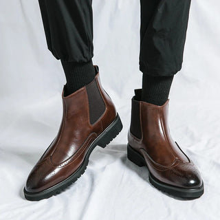Alden Genuine Leather Chelsea Boots | Timeless Brogue Detail