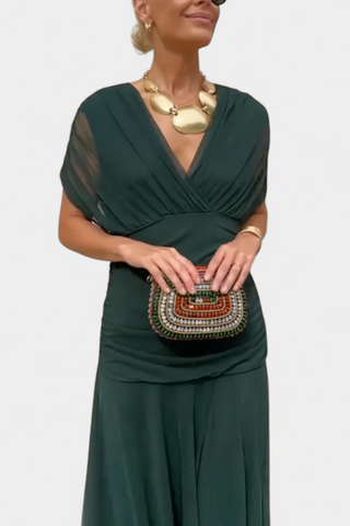 Floral Pleated Maxi Dress – Refined Romantic Silhouette | Eloria