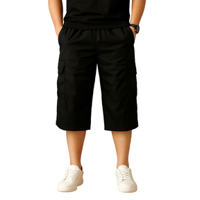 Men's Long Cotton Cargo Shorts | Relaxed Fit Multi-Pocket | Marcus