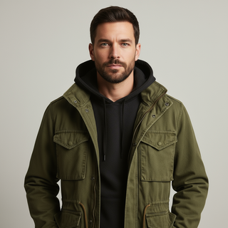 Classic Military Field Jacket | Timeless Structured Design