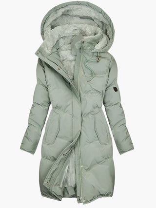 Quilted Hooded Knee-Length Puffer Coat | Elvarra