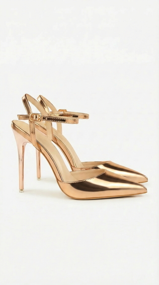 Metallic Pointed Court Heels – Refined Stiletto Silhouette | Ashley