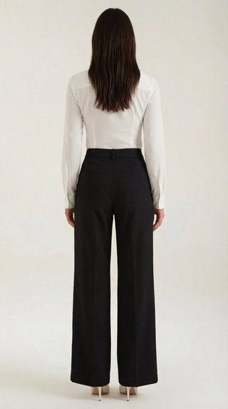 Wide-Leg Tailored Trousers – Refined High-Rise Silhouette | Hazel