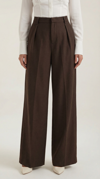 Wide-Leg Tailored Trousers – Refined High-Rise Silhouette | Hazel
