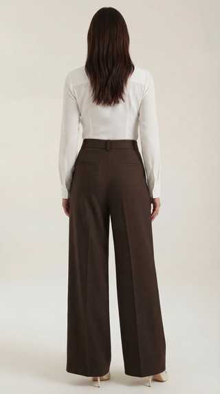 Wide-Leg Tailored Trousers – Refined High-Rise Silhouette | Hazel
