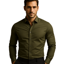 Men's Slim Fit Cotton Shirt | Breathable Tailored Office Wear | Nathan