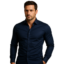 Men's Slim Fit Cotton Shirt | Breathable Tailored Office Wear | Nathan