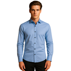 Men's Slim Fit Stretch Shirt | Flexible Office & Casual Shirt | Mason