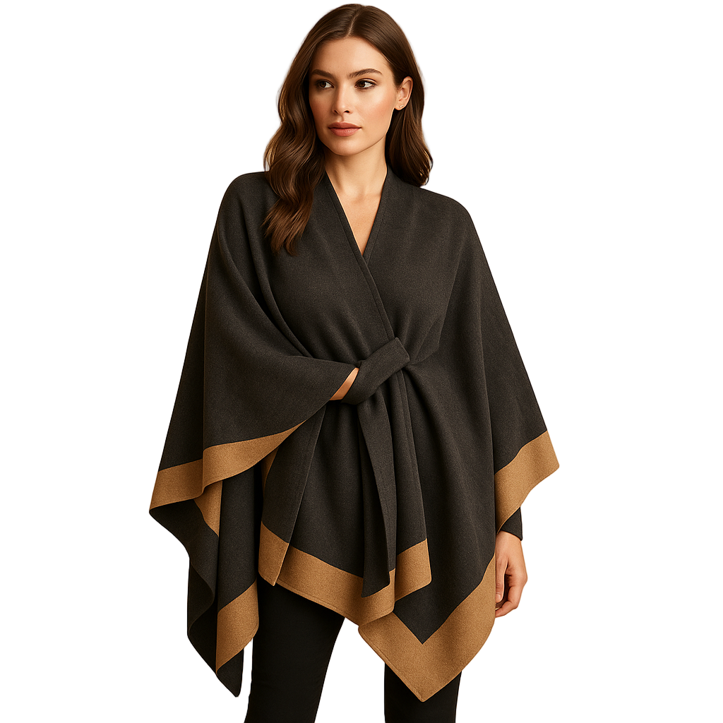 Women's Soft Faux Cashmere Poncho | Elegant Layering Wrap | Aristea