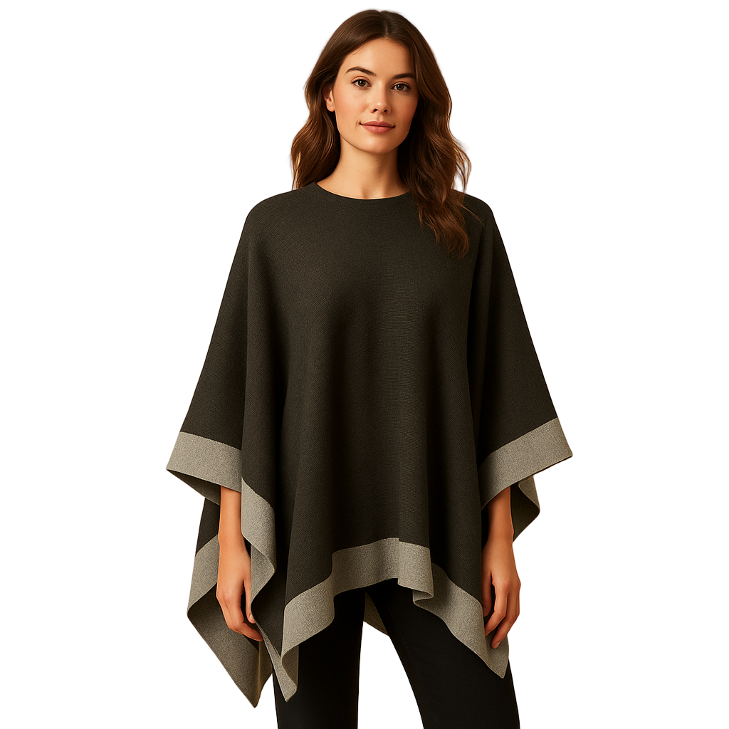 Women's Soft Faux Cashmere Poncho | Elegant Layering Wrap | Aristea