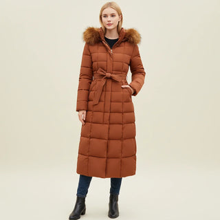 Quilted Hooded Belted Maxi Puffer Jacket | Avalenne