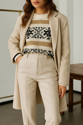 Torino Classic High-Waist Wool Blend Trousers | Elvara