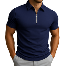 Men's Zip Neck Polo Shirt | Slim Fit Breathable Fabric | Mason