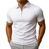 Men's Zip Neck Polo Shirt | Slim Fit Breathable Fabric | Mason